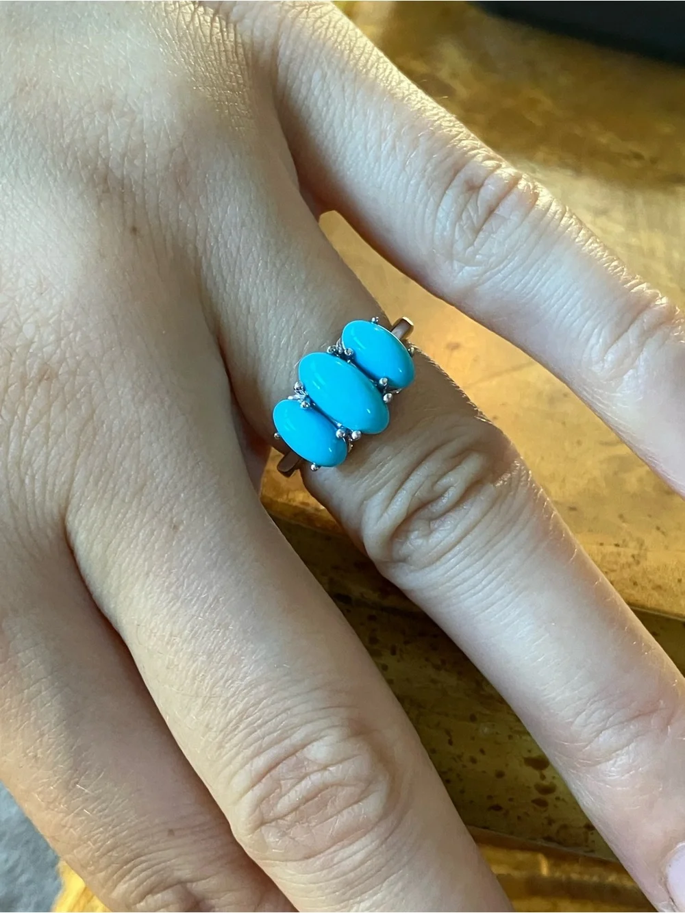 Sleeping Beauty Turquoise Sterling Silver Ring Size 6